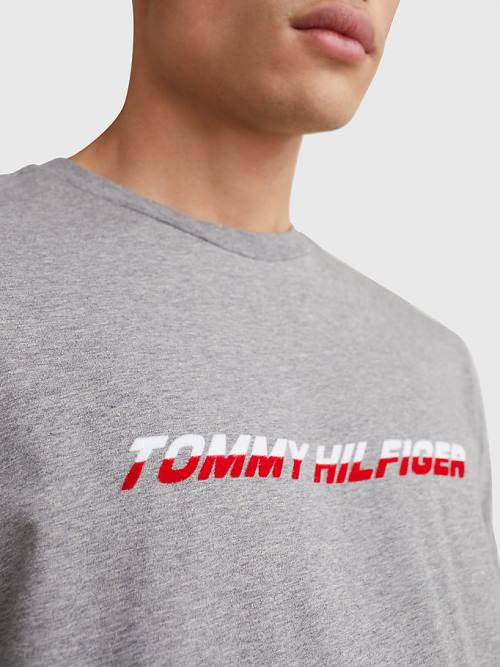 Tommy Hilfiger Spor TH Cool Graphic Tişört Erkek Gri | TH482BZW