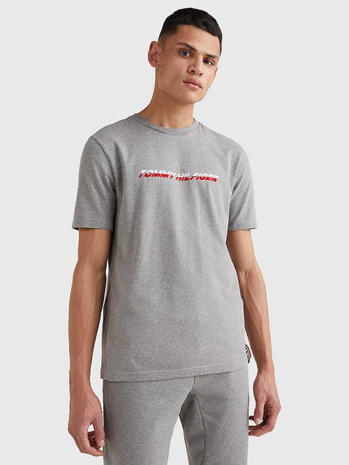 Tommy Hilfiger Spor TH Cool Graphic Tişört Erkek Gri | TH482BZW