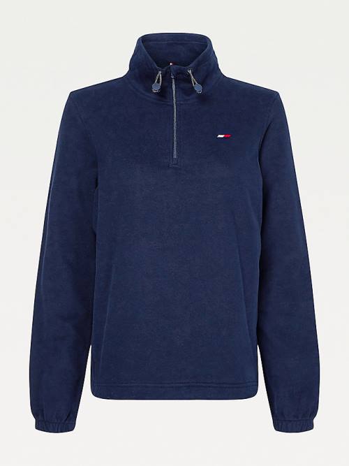 Tommy Hilfiger Spor TH Cool Half-Zip Sweatshirt Kadın Mavi | TH320GRV