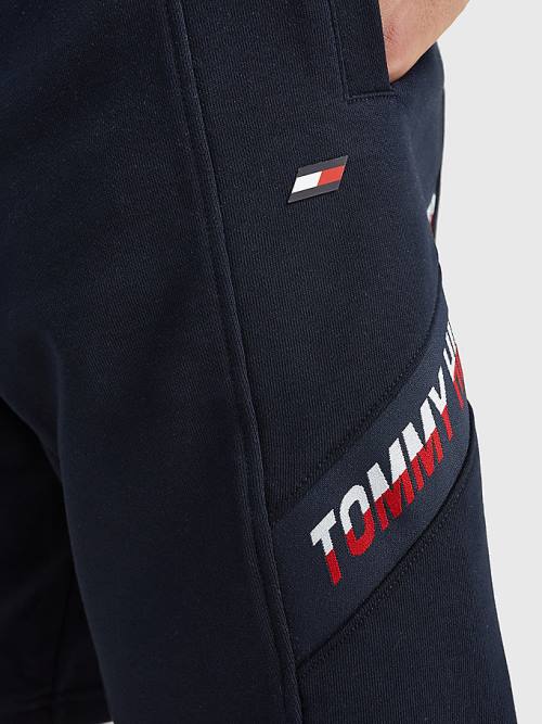 Tommy Hilfiger Spor TH Cool Organic Pamuklu Şort Erkek Mavi | TH350FWZ