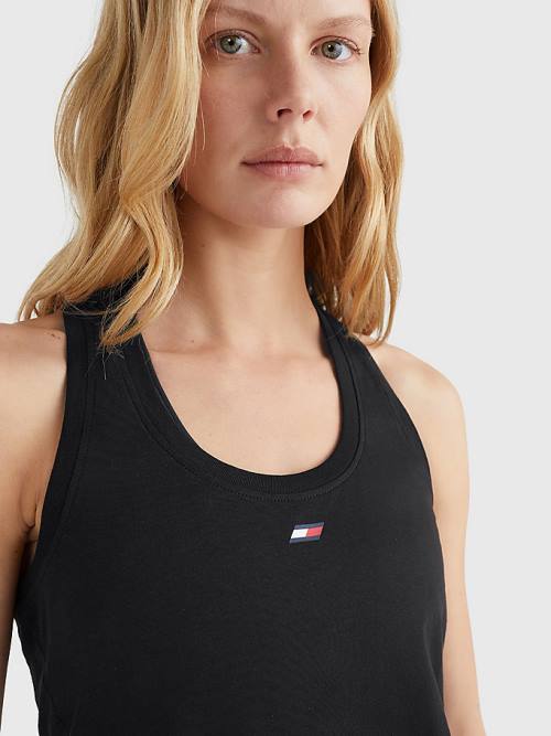 Tommy Hilfiger Spor TH Cool Racerback Tank Top Tişört Kadın Siyah | TH293VWD