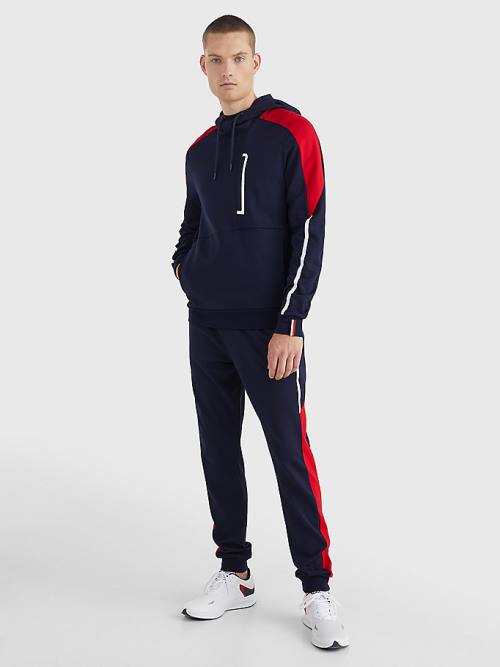 Tommy Hilfiger Spor TH Cool Regular Fit Kapüşonlu Sweatshirt Erkek Mavi | TH879LKQ