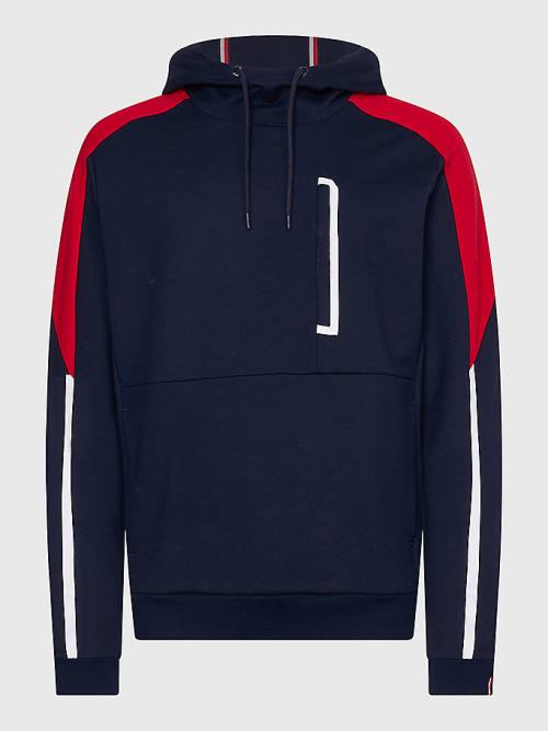 Tommy Hilfiger Spor TH Cool Regular Fit Kapüşonlu Sweatshirt Erkek Mavi | TH879LKQ