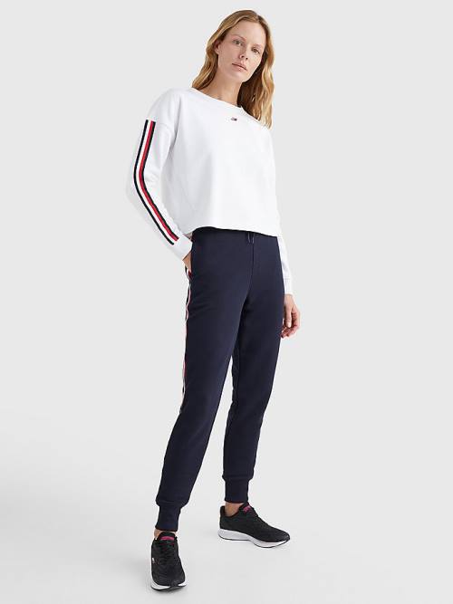 Tommy Hilfiger Spor TH Cool Relaxed Fit Sweatshirt Kadın Beyaz | TH763JLH