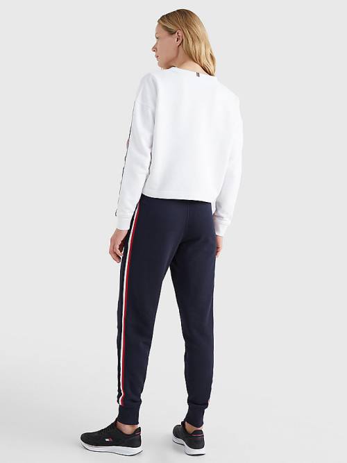 Tommy Hilfiger Spor TH Cool Relaxed Fit Sweatshirt Kadın Beyaz | TH763JLH