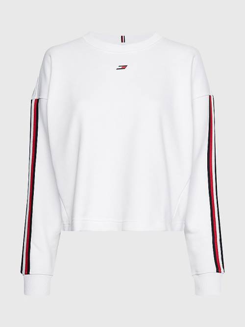 Tommy Hilfiger Spor TH Cool Relaxed Fit Sweatshirt Kadın Beyaz | TH763JLH