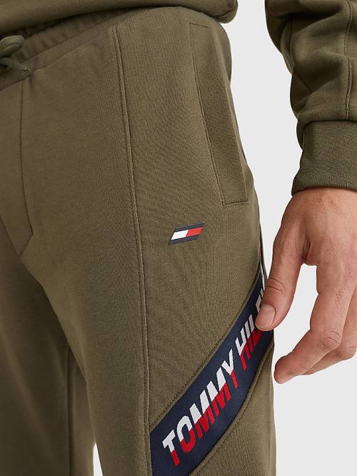 Tommy Hilfiger Spor TH Cool Tape Joggers Pantolon Erkek Haki | TH451AJD