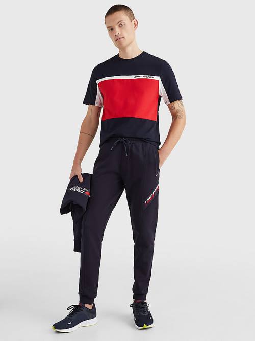 Tommy Hilfiger Spor TH Cool Tape Joggers Pantolon Erkek Mavi | TH670MAJ