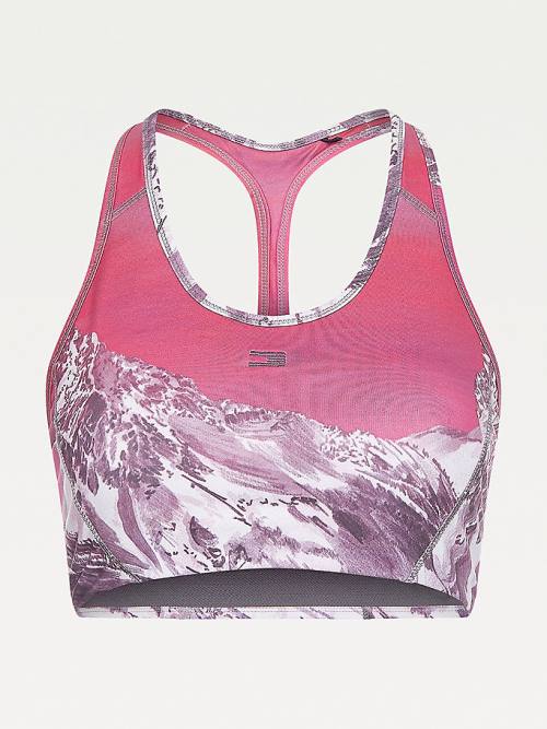 Tommy Hilfiger Spor Tommy Icons TH Cool Medium Support Bra İç Giyim Kadın Kırmızı | TH327ZIT