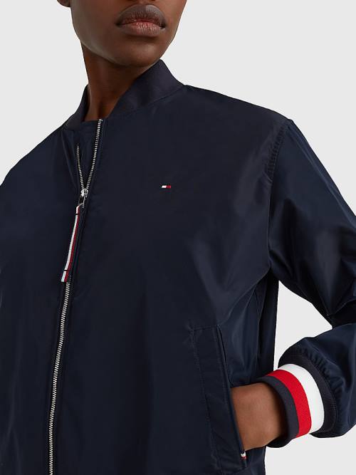 Tommy Hilfiger Sportif Slim Fit Bomber Ceket Kadın Mavi | TH130NJO