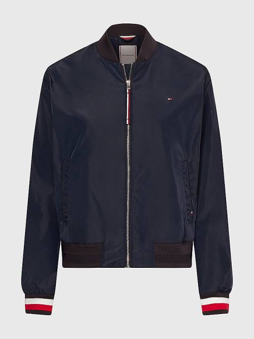 Tommy Hilfiger Sportif Slim Fit Bomber Ceket Kadın Mavi | TH130NJO