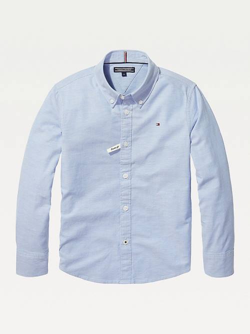 Tommy Hilfiger Stretch Oxford Gömlek Erkek Çocuk Mavi | TH864OAF