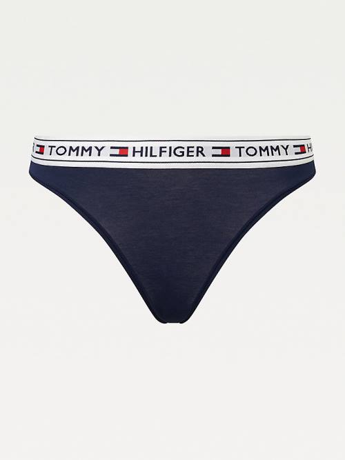 Tommy Hilfiger Stretch Pamuklu Brazilian Briefs İç Giyim Kadın Mavi | TH236MEJ