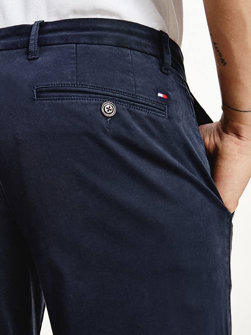 Tommy Hilfiger Stretch Pamuklu Chinos Pantolon Erkek Mavi | TH632QZH