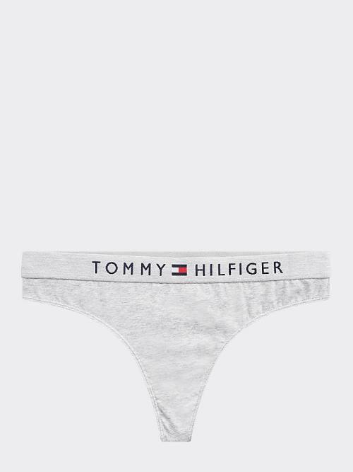 Tommy Hilfiger Stretch Pamuklu Tanga İç Giyim Kadın Gri | TH153BWN