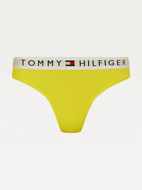 Tommy Hilfiger Stretch Pamuklu Tanga İç Giyim Kadın Sarı | TH439ZRY