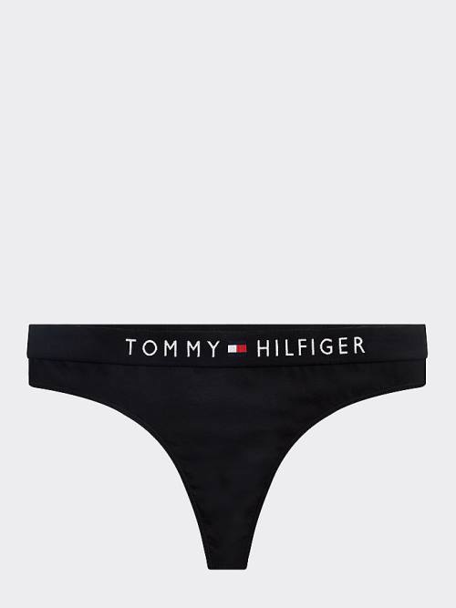 Tommy Hilfiger Stretch Pamuklu Tanga İç Giyim Kadın Siyah | TH489SED