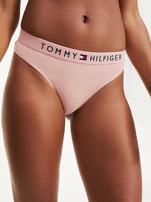 Tommy Hilfiger Stretch Pamuklu Tanga İç Giyim Kadın Pembe | TH983YQG