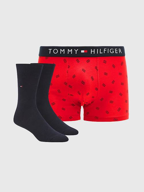 Tommy Hilfiger Stretch Pamuklu Trunks And Socks Set İç Giyim Erkek Kahverengi | TH497WKM