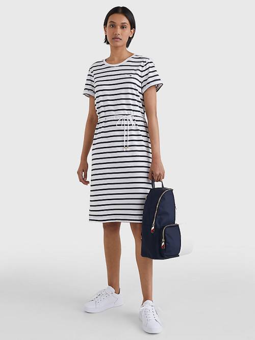 Tommy Hilfiger Stripe Elbise Kadın Beyaz | TH658RZE