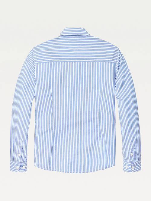 Tommy Hilfiger Stripe Oxford Gömlek Erkek Çocuk Mavi | TH048BFE