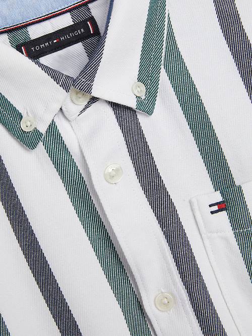 Tommy Hilfiger Stripe Patch Pocket Gömlek Erkek Çocuk Beyaz | TH279EJM