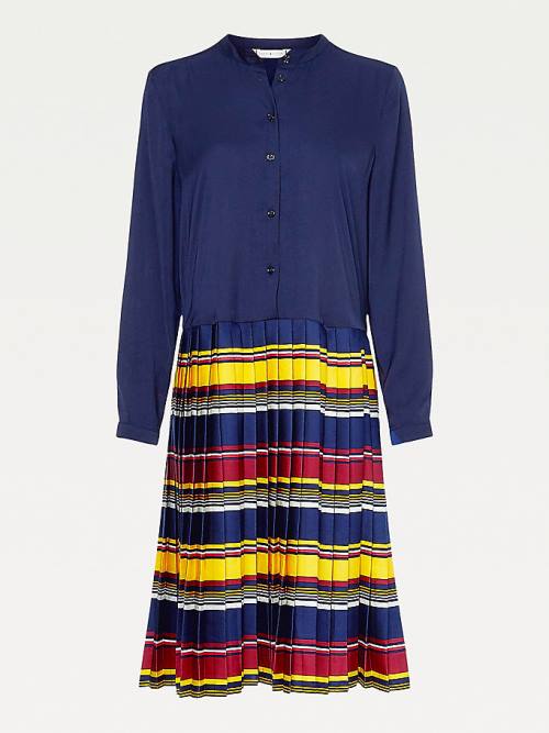 Tommy Hilfiger Stripe Skirt Shirt Elbise Kadın Sarı | TH293ELU