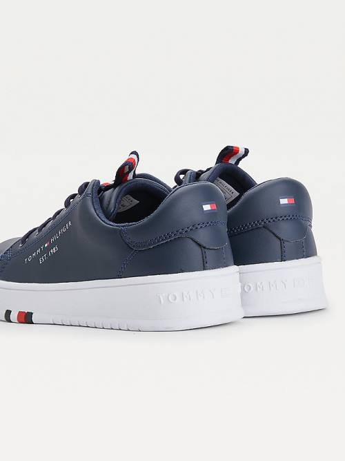 Tommy Hilfiger Stripe Webbing Low-Top Spor Ayakkabı Erkek Çocuk Mavi | TH916STZ