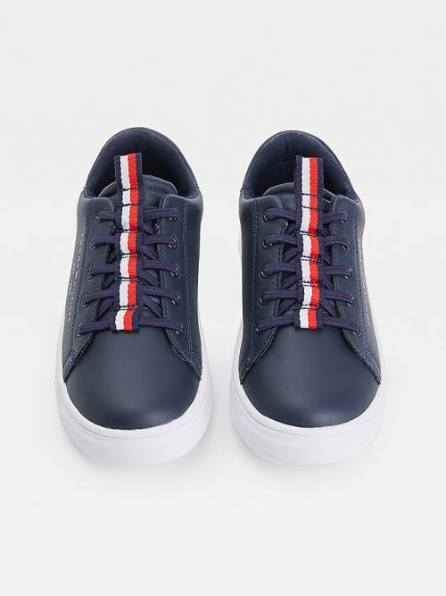 Tommy Hilfiger Stripe Webbing Low-Top Spor Ayakkabı Erkek Çocuk Mavi | TH916STZ