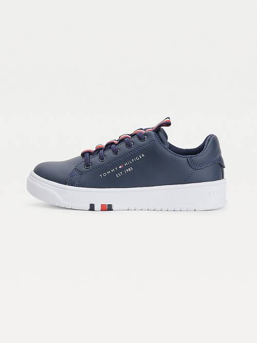 Tommy Hilfiger Stripe Webbing Low-Top Spor Ayakkabı Erkek Çocuk Mavi | TH916STZ