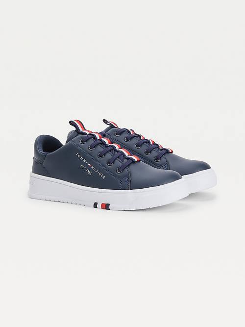 Tommy Hilfiger Stripe Webbing Low-Top Spor Ayakkabı Erkek Çocuk Mavi | TH916STZ