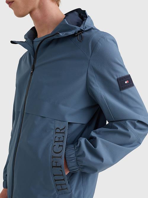 Tommy Hilfiger Su Repellent Kukuletalı Ceket Erkek Mavi | TH639XWU