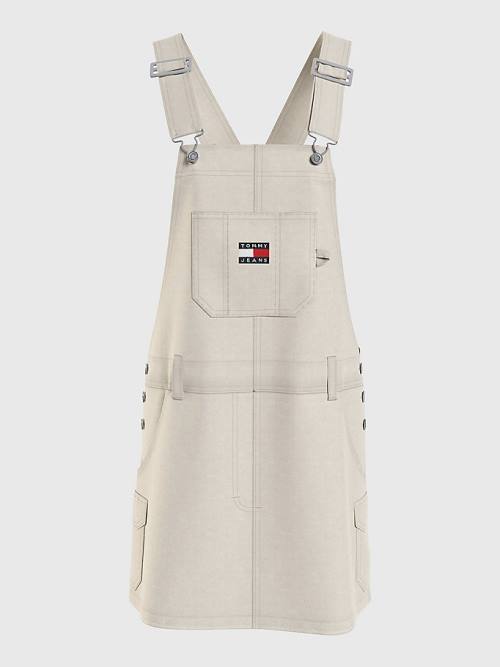 Tommy Hilfiger Surplus Dungaree Elbise Kadın Bej Rengi | TH634KQR