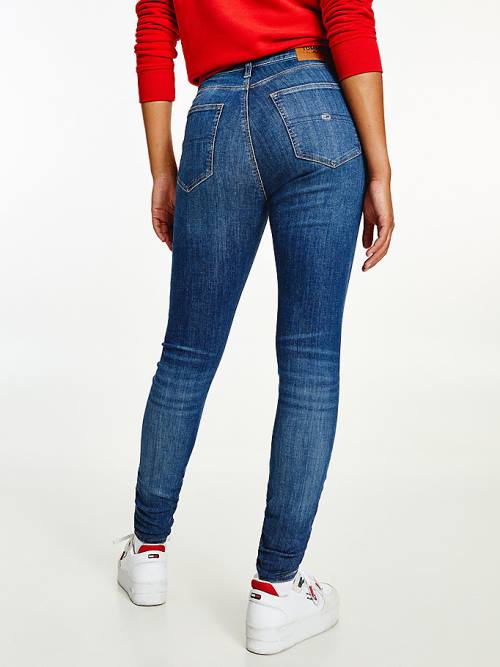 Tommy Hilfiger Sylvia High Rise Skinny Faded Jean Pantolon Kadın Denim | TH957VUP