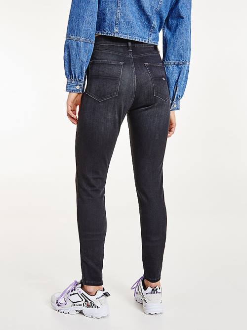 Tommy Hilfiger Sylvia High Rise Super Skinny Black Jean Pantolon Kadın Denim | TH136FGZ