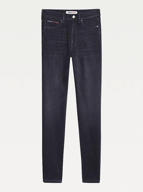 Tommy Hilfiger Sylvia High Rise Super Skinny Black Jean Pantolon Kadın Denim | TH136FGZ