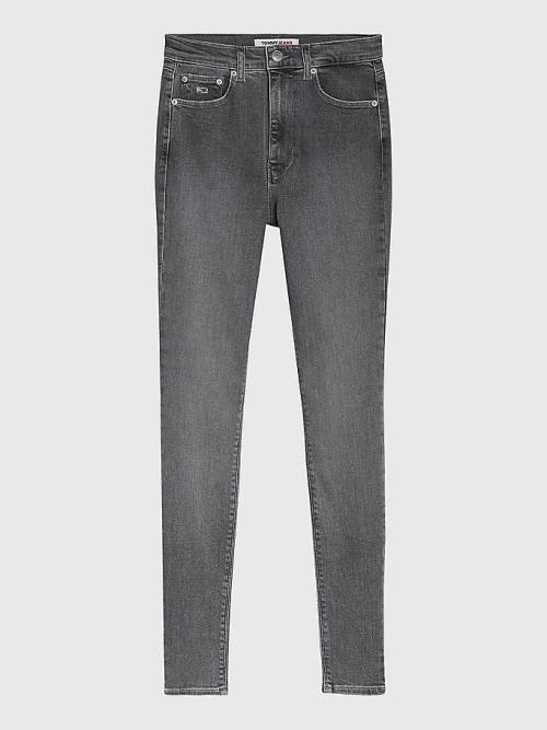 Tommy Hilfiger Sylvia High Rise Super Skinny Black Jean Pantolon Kadın Denim | TH439HDU