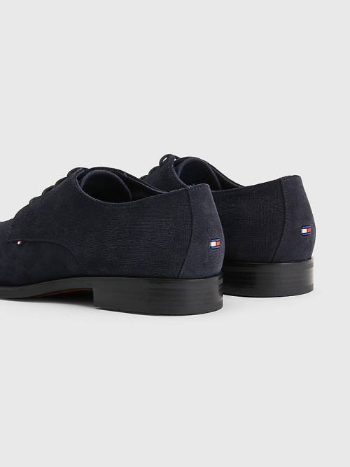 Tommy Hilfiger Süet Derby Elbise Ayakkabı Erkek Mavi | TH318UPS