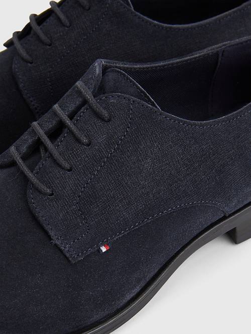 Tommy Hilfiger Süet Derby Elbise Ayakkabı Erkek Mavi | TH318UPS