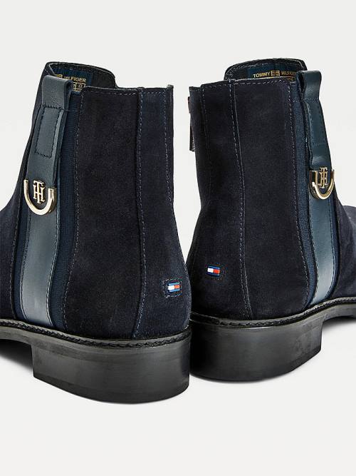 Tommy Hilfiger Süet Monogram Ankle Bot Kadın Mavi | TH840JID