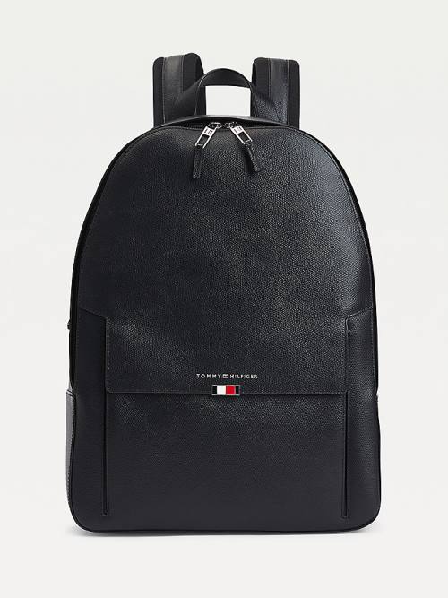 Tommy Hilfiger TH Business Deri Backpack Çanta Erkek Siyah | TH024RGW