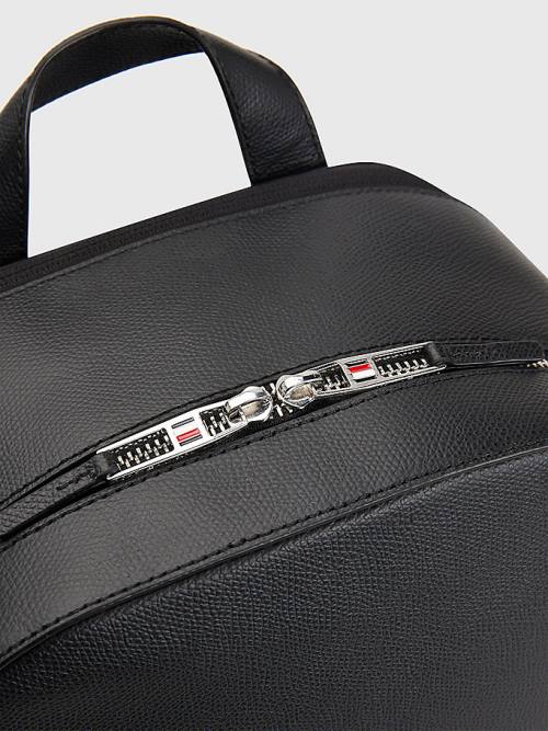 Tommy Hilfiger TH Business Deri Backpack Çanta Erkek Siyah | TH508PDI