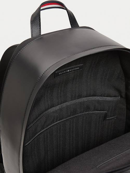 Tommy Hilfiger TH Business Deri Backpack Çanta Erkek Siyah | TH871JCZ