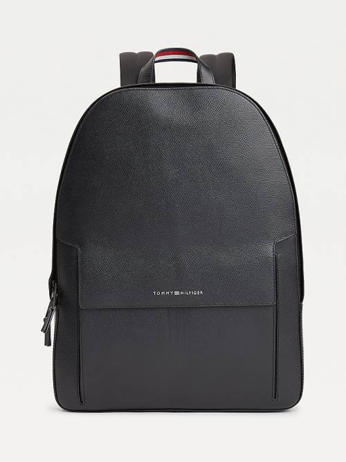 Tommy Hilfiger TH Business Deri Backpack Çanta Erkek Siyah | TH871JCZ