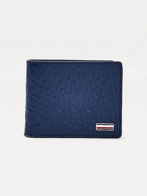 Tommy Hilfiger TH Business Monogram Small Card Cüzdan Erkek Mavi | TH859BYC