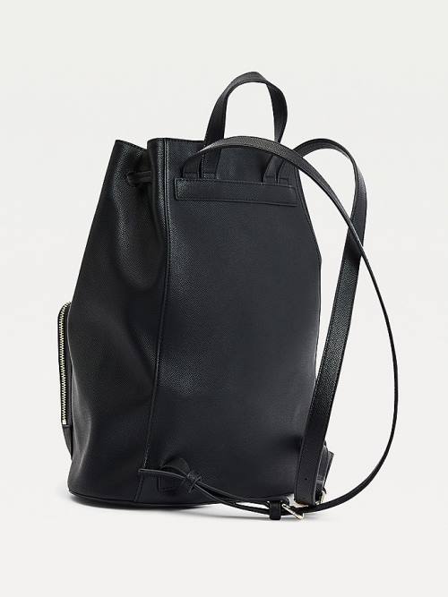 Tommy Hilfiger TH Club Horsebit Hardware Drawstring Backpack Çanta Kadın Siyah | TH057KAL