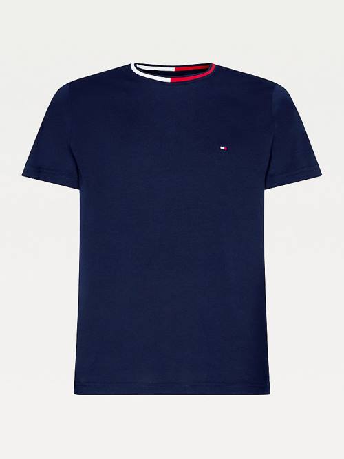 Tommy Hilfiger TH Cool Flag Collar Tişört Erkek Mavi | TH437CFO