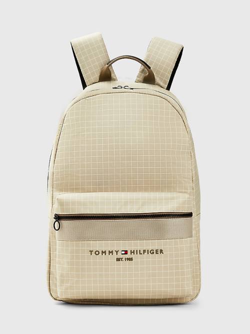 Tommy Hilfiger TH Established Backpack Çanta Erkek Bej Rengi | TH041CIJ