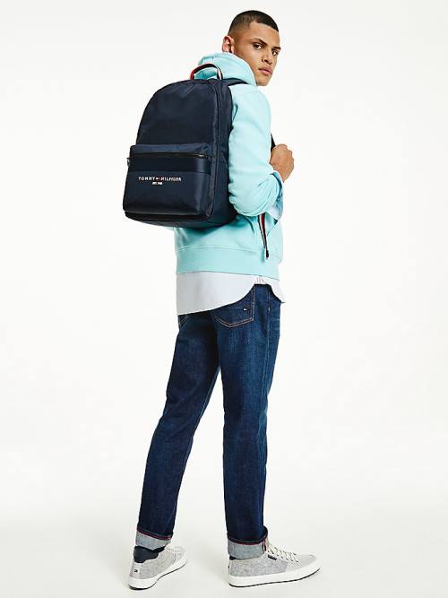 Tommy Hilfiger TH Established Recycled Polyester Backpack Çanta Erkek Mavi | TH304ULK