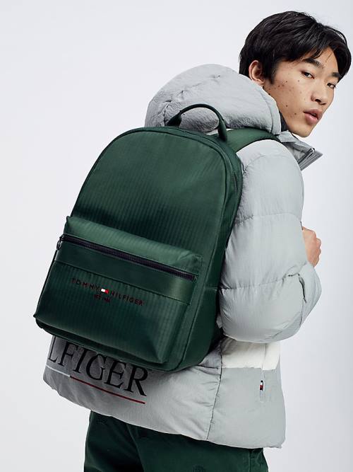 Tommy Hilfiger TH Established Recycled Polyester Backpack Çanta Erkek Yeşil | TH571HVE